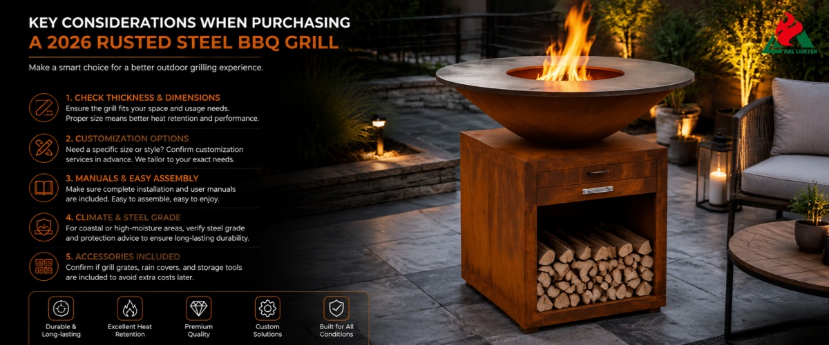 Key Considerations When Purchasing a 2026 Rusted Steel BBQ Grill